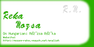 reka mozsa business card